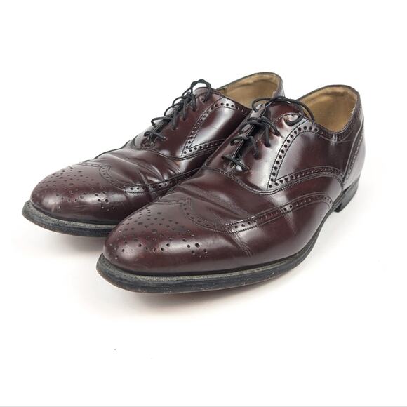 Johnston & Murphy Brown Leather Wingtip Brogue Oxford Size 9.5 main image 4